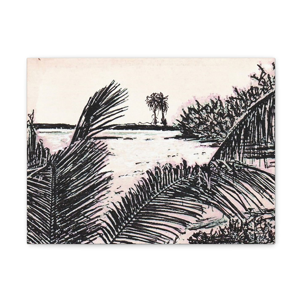 Canvas Prints - Tropical Coconut Tree Branches in Long Island, Bahamas