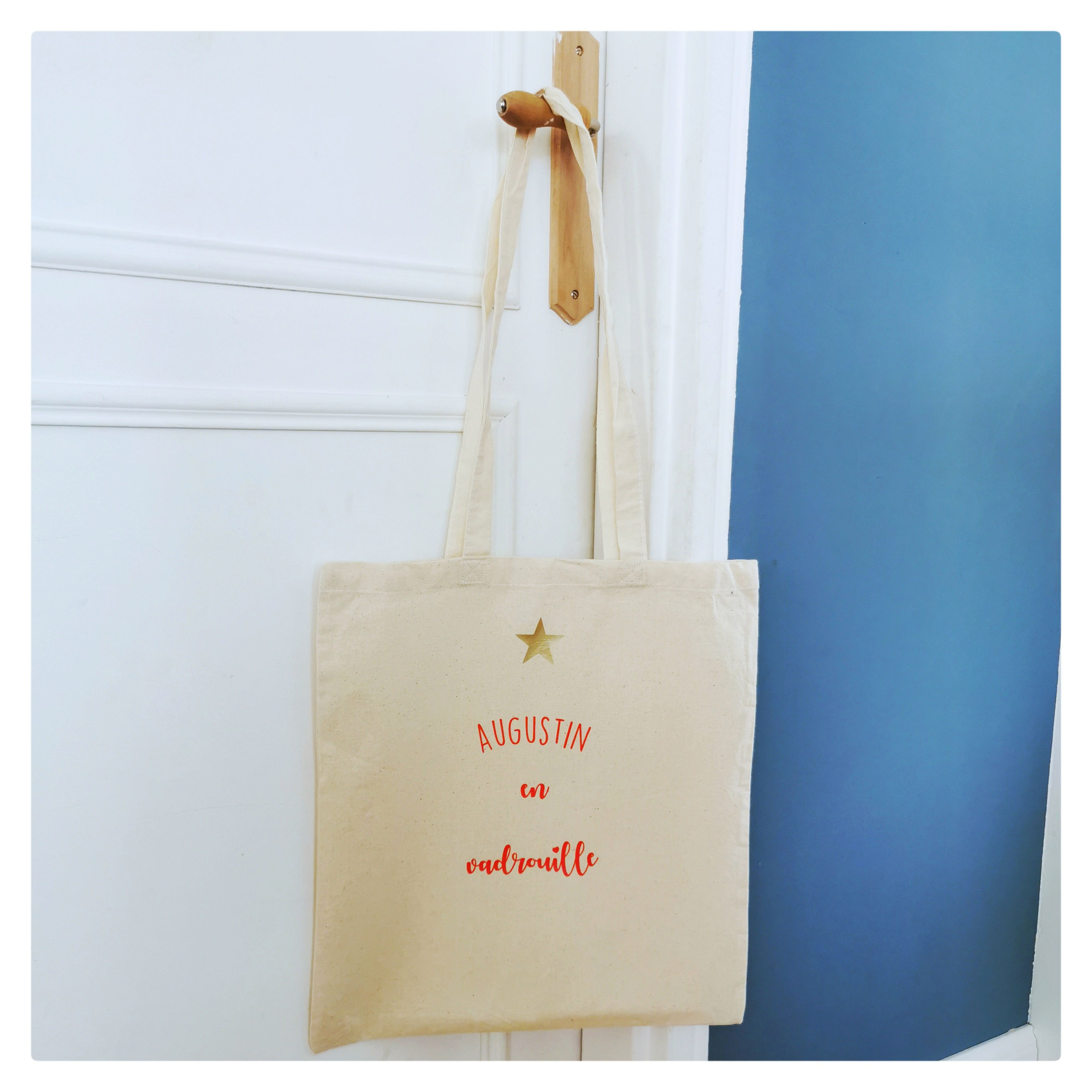 Tote bag Prénom + "en vadrouille"