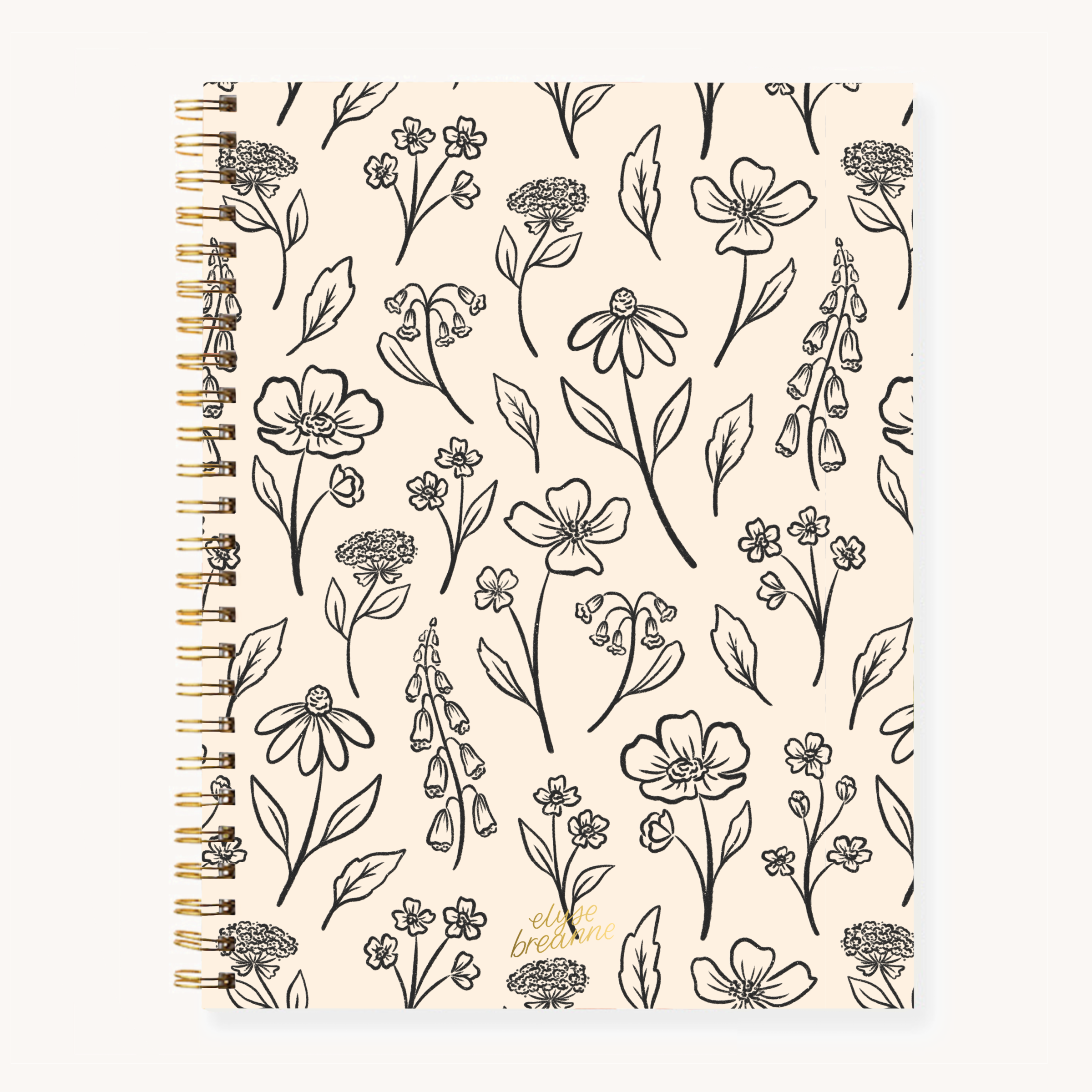 Floral Softcover Spiral Notebook: Pressed Floral