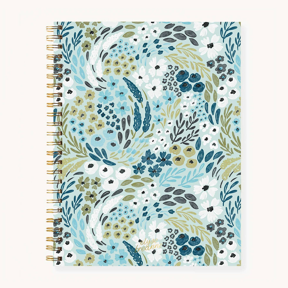 Thumbnail: Floral Softcover Spiral Notebook: Pressed Floral