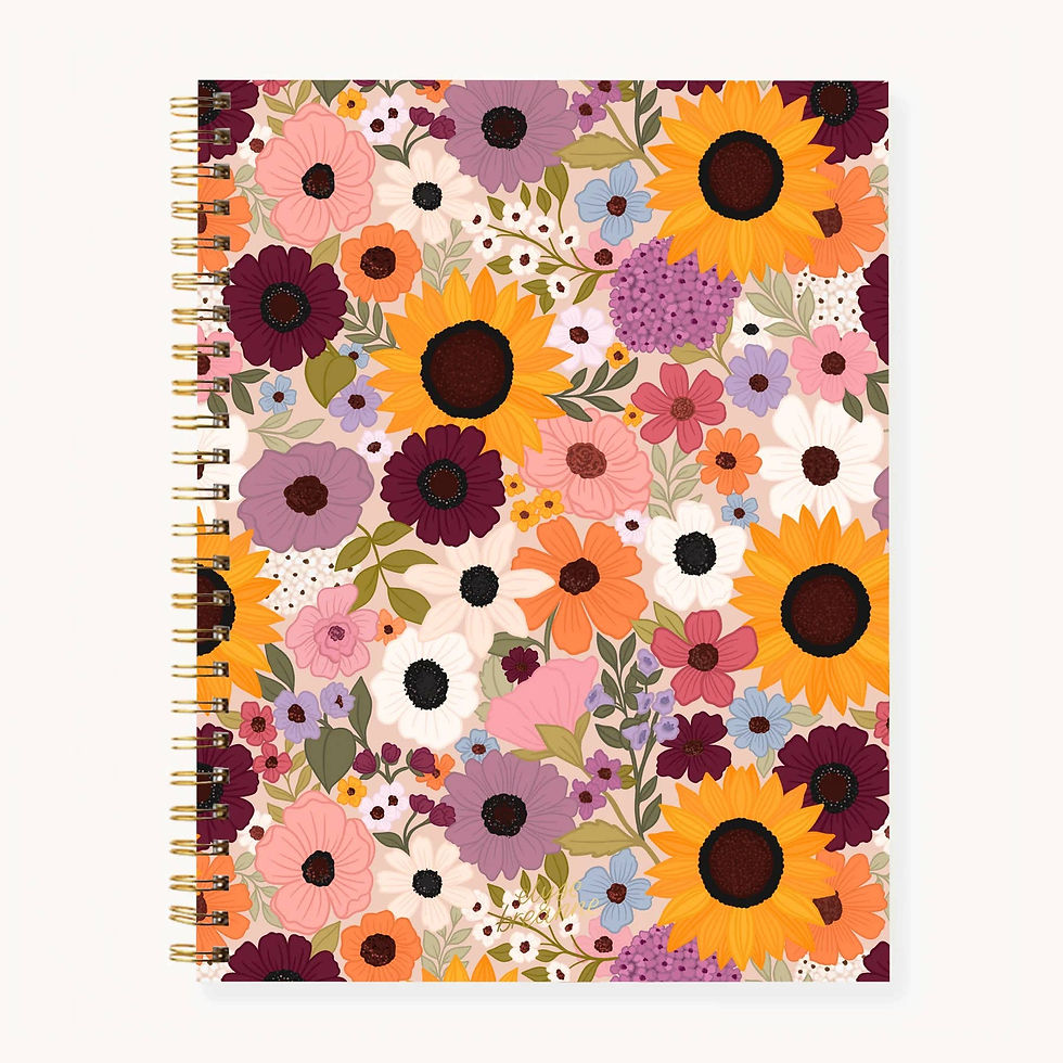Thumbnail: Floral Softcover Spiral Notebook: Pressed Floral