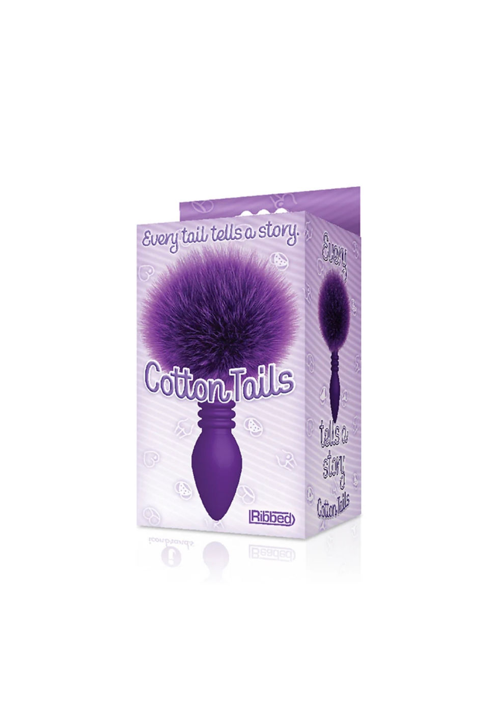 Thumbnail: Cottontails Silicone Bunny Tail Butt Plug Ribbed Purple