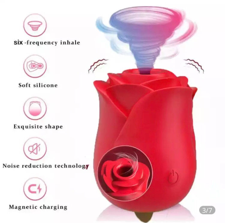 Thumbnail: Rose Suction Vibe with tongue (red)