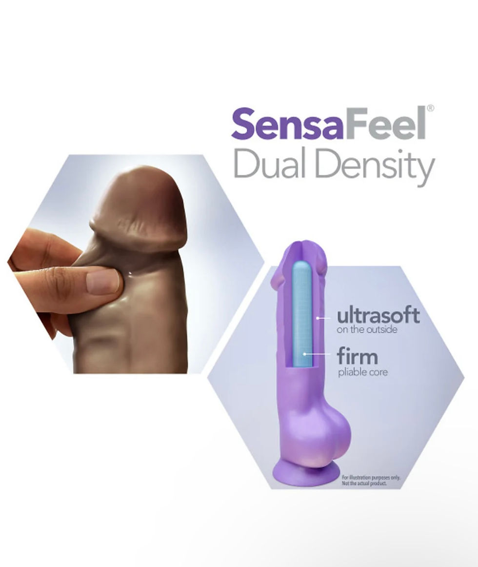Thumbnail: Au Naturel Jackson 9 in. Dual Density Dildo with Suction Cup Brown 