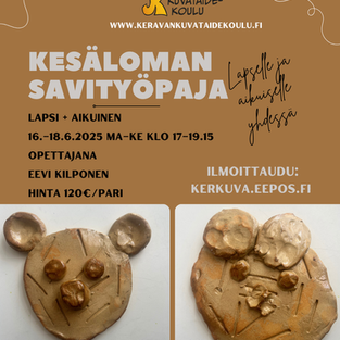 Kesäloman savityöpaja Lapsi-aikuinen