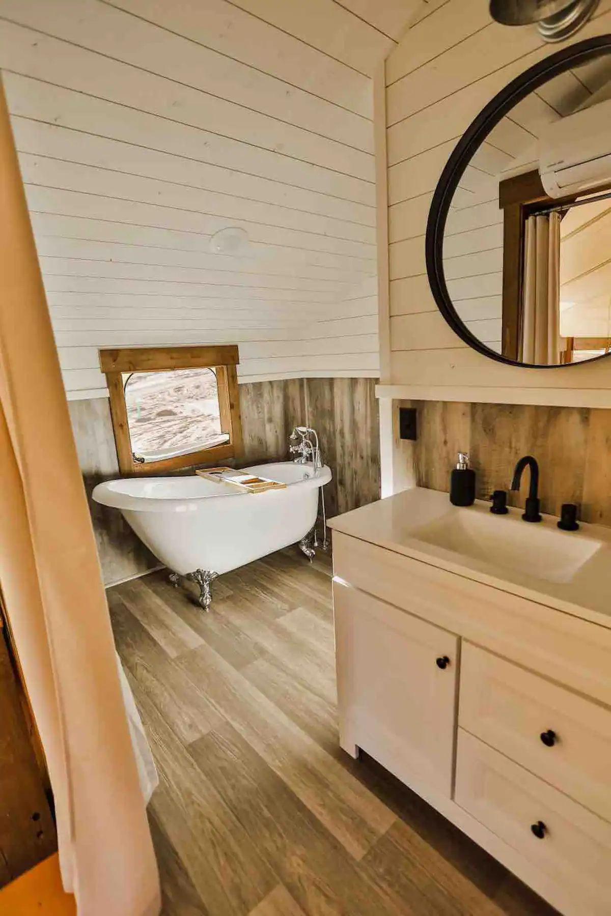Beautiful bathroom with soaking tub, shower and luxury sink