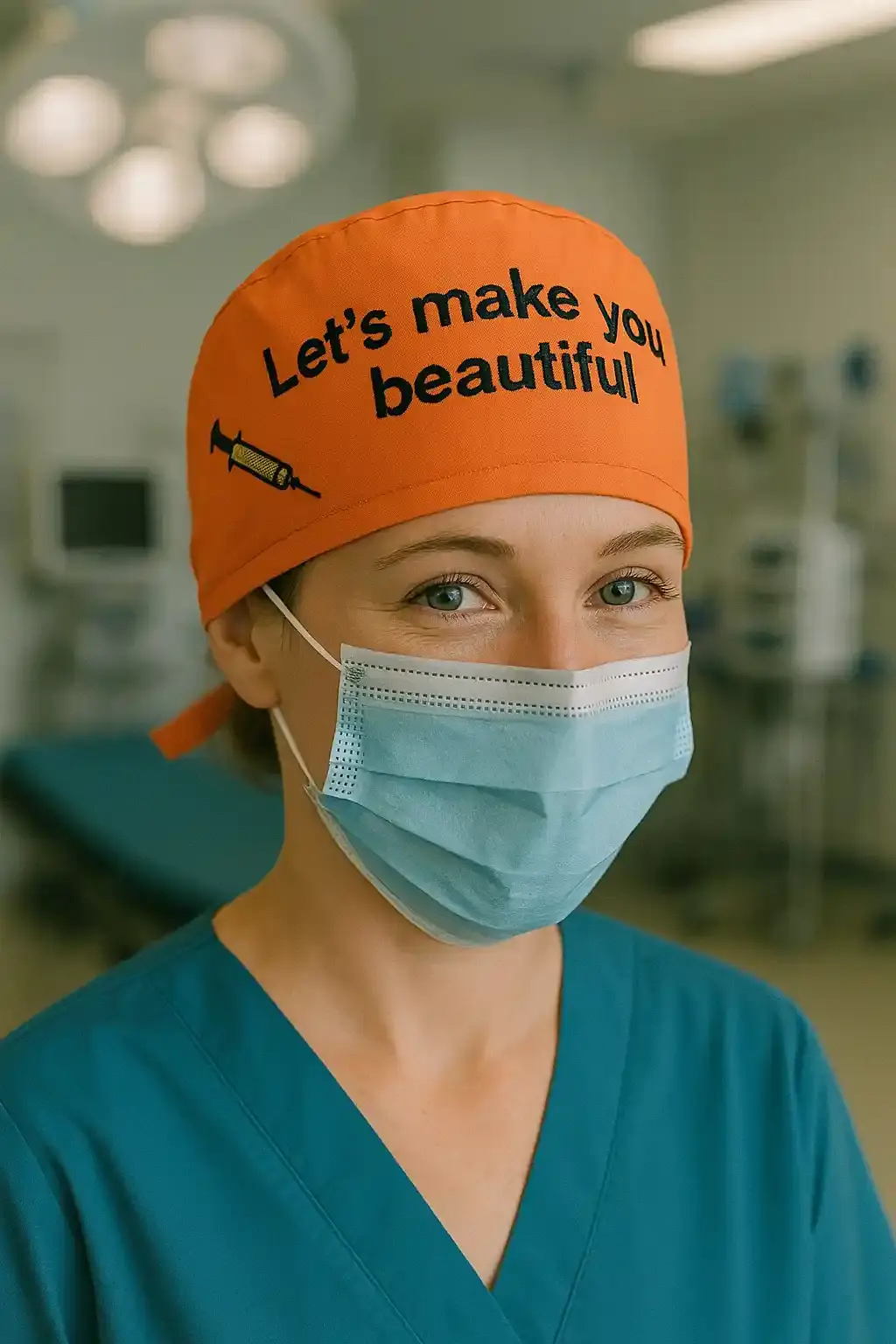 כובע רקום לרופא פלסטיקה