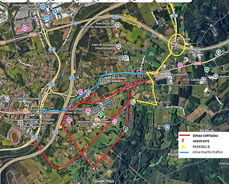 Parking O Son carreteras cortadas en el Monte del Gozo los días de concierto