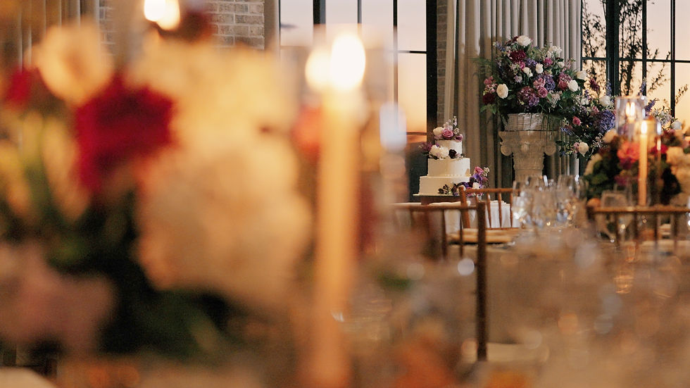 pendry natirar reception with wedding cake in background