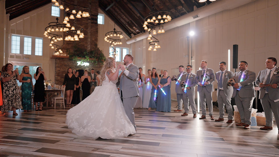 bride and groom's first dance at reception