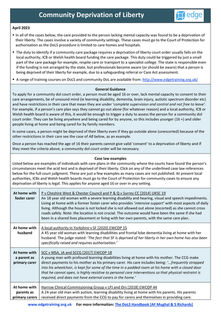 Community deprivation of liberty sheet - April 2023