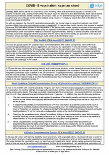 Covid 19 vaccination - case law sheet - January 2023