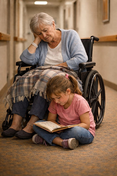 “In the quiet of a hallway, two generations met—without anyone asking if both were ready.”