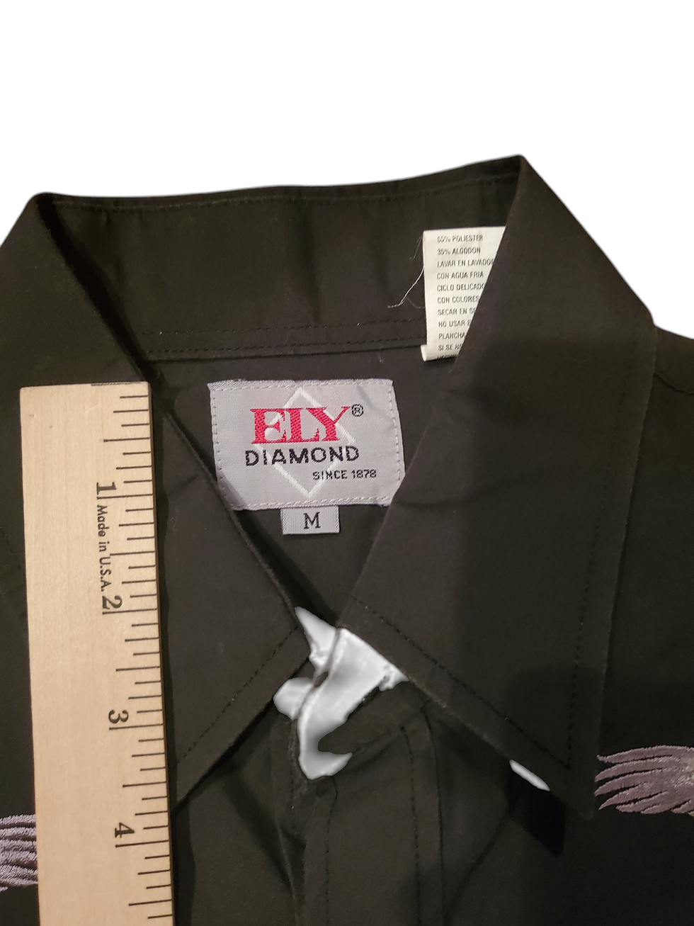 Thumbnail: Ely Diamond Black Pearl Snap Button Up - Medium