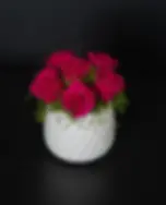 preserved roses arranged in white geometric ceramic vase by bloombudz in Paragould AR