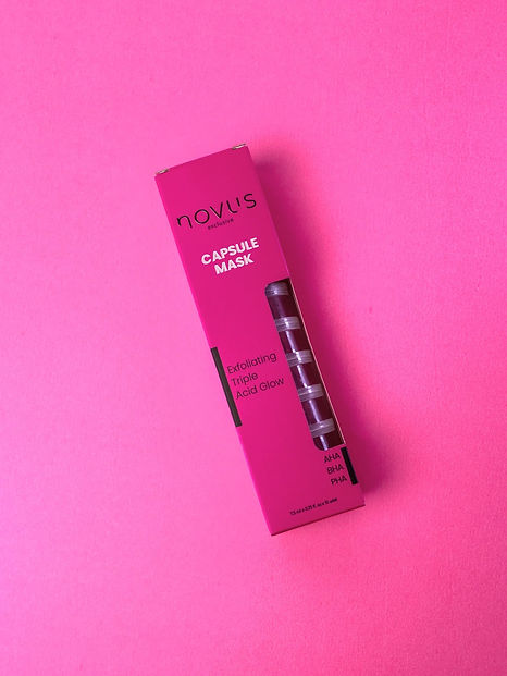 novus exclusive AHA BHA PHA Exfoliating Triple Acid Glow Leke-Akne Karşıtı Eksfoliyant Kapsül Yüz Maskesi 10 Adet