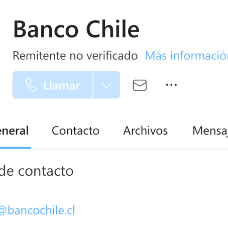 Suplantación Email Bancochile.cl