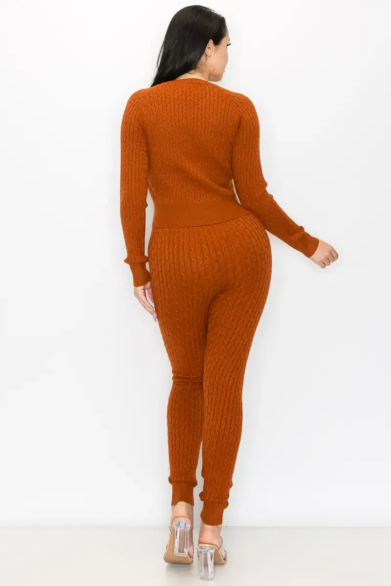 Thumbnail: Can't Deny this Sweater Set - Burnt Orange 1