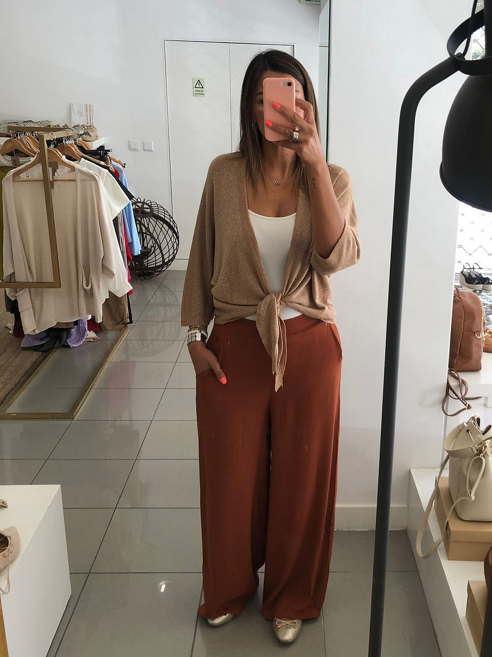 Miniatura: Calças pantalonas com bolsos
