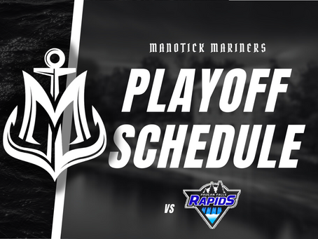 Manotick Mariners Announce Round 1 Playoff Schedule vs. Paugan Falls Rapids