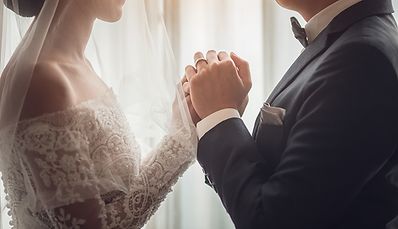 A couple getting married.