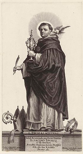 A drawing of Saint Thomas Aquinas. Origin: Antwerp. Date: 1620 – 1668.