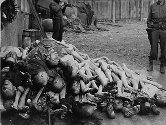 Piles of bodies in the Holocaust