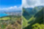 Showing Oahu's city on the left and Maui's nature areas on the right