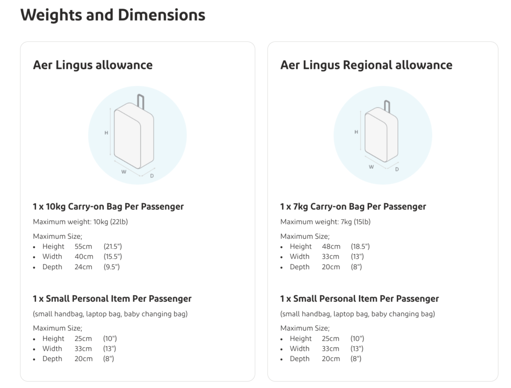 hand luggage guide