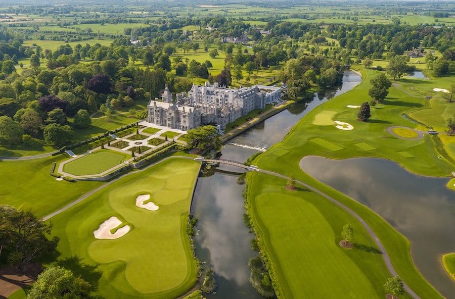 You see the beauty of Adare Manor in this photograph, which may have been taken from a drone. You see the manor sitting on he 840 acres of pristine parkland