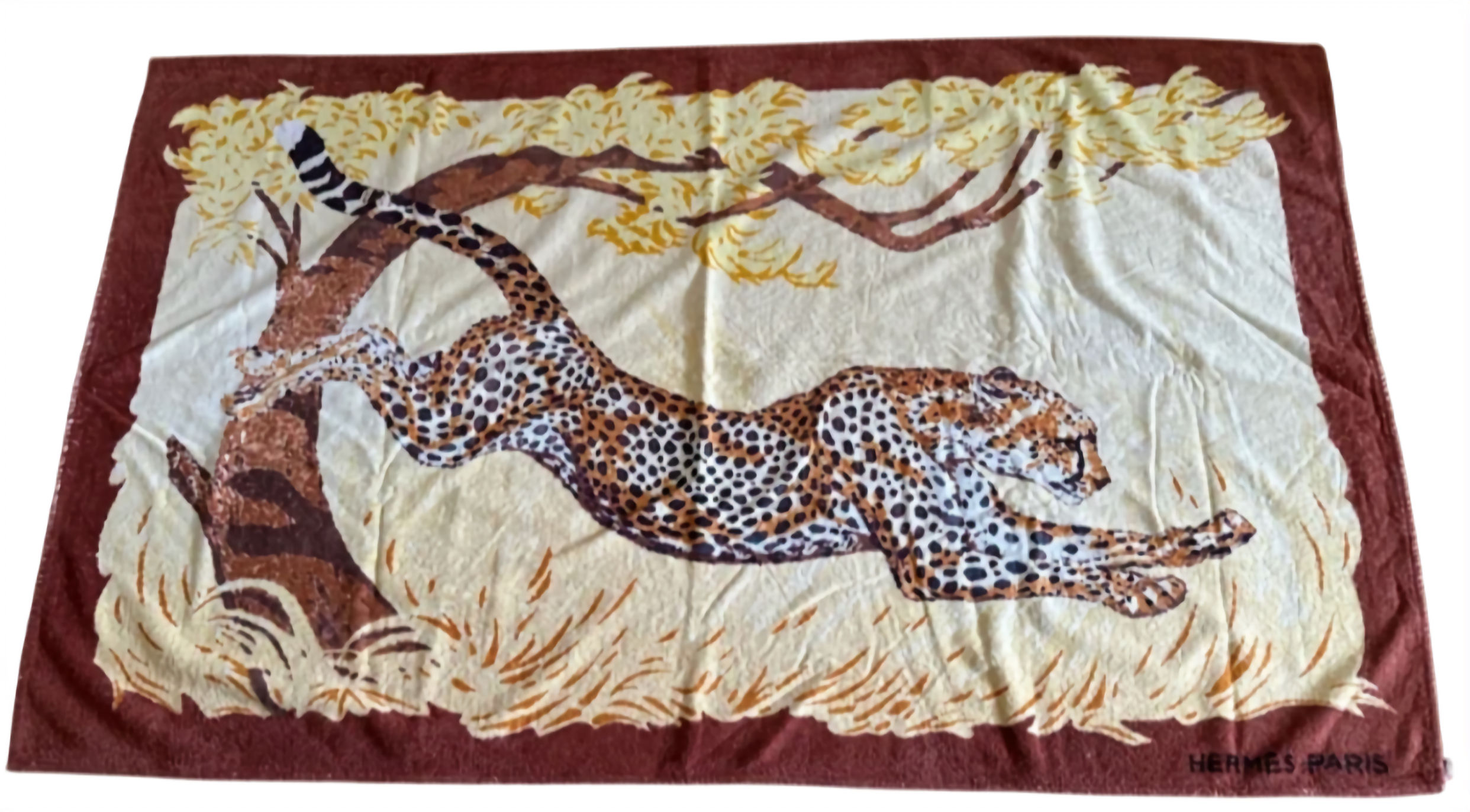 Hermes Leopard Terry Beach Towel