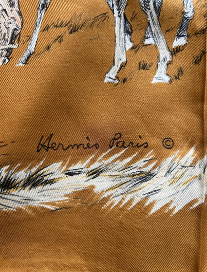 Miniaturbild: Hermes Scarf "Les Poulains" by Xavier de Poret