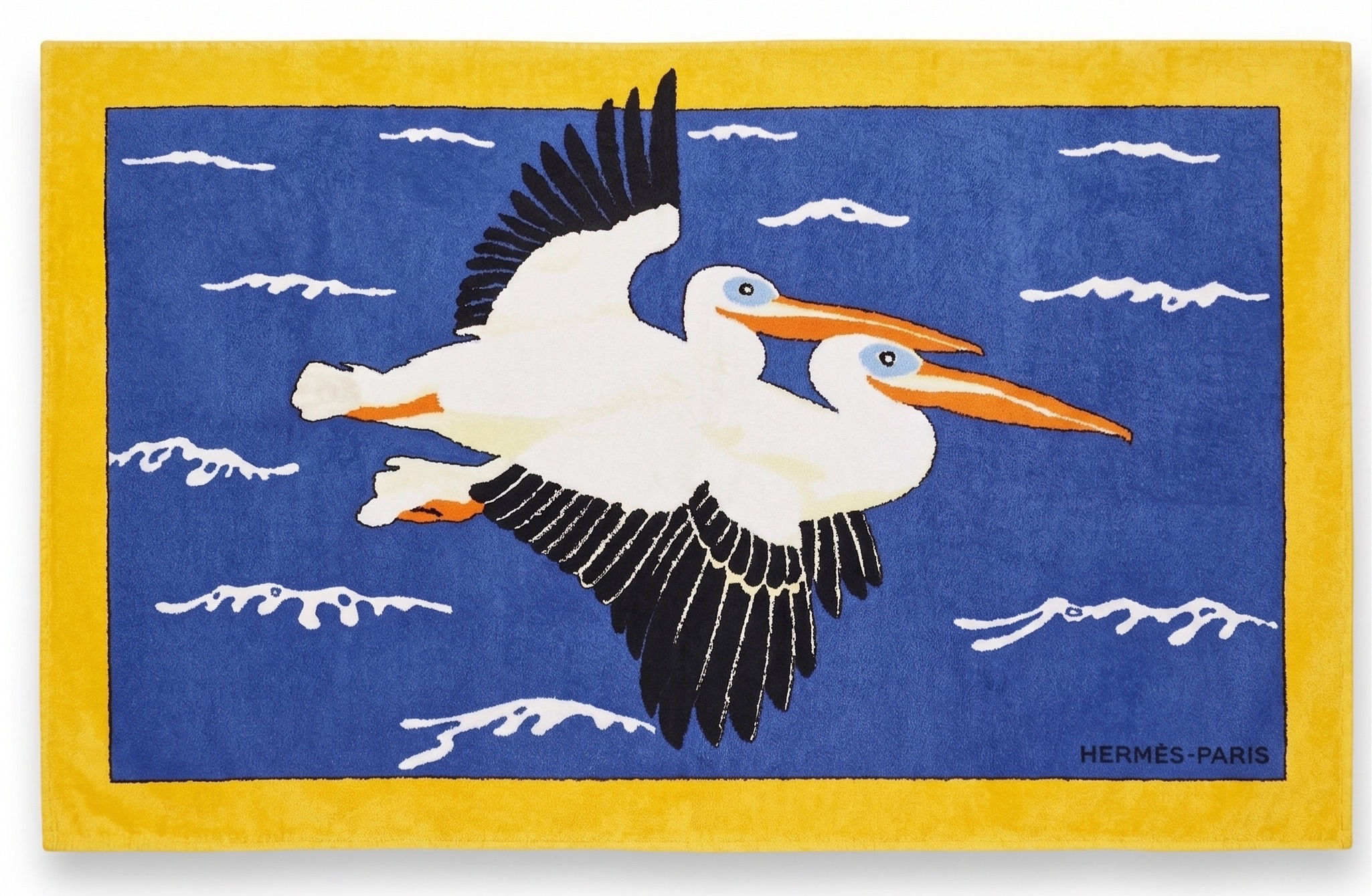 Hermes Pelicans Terry Beach Towel