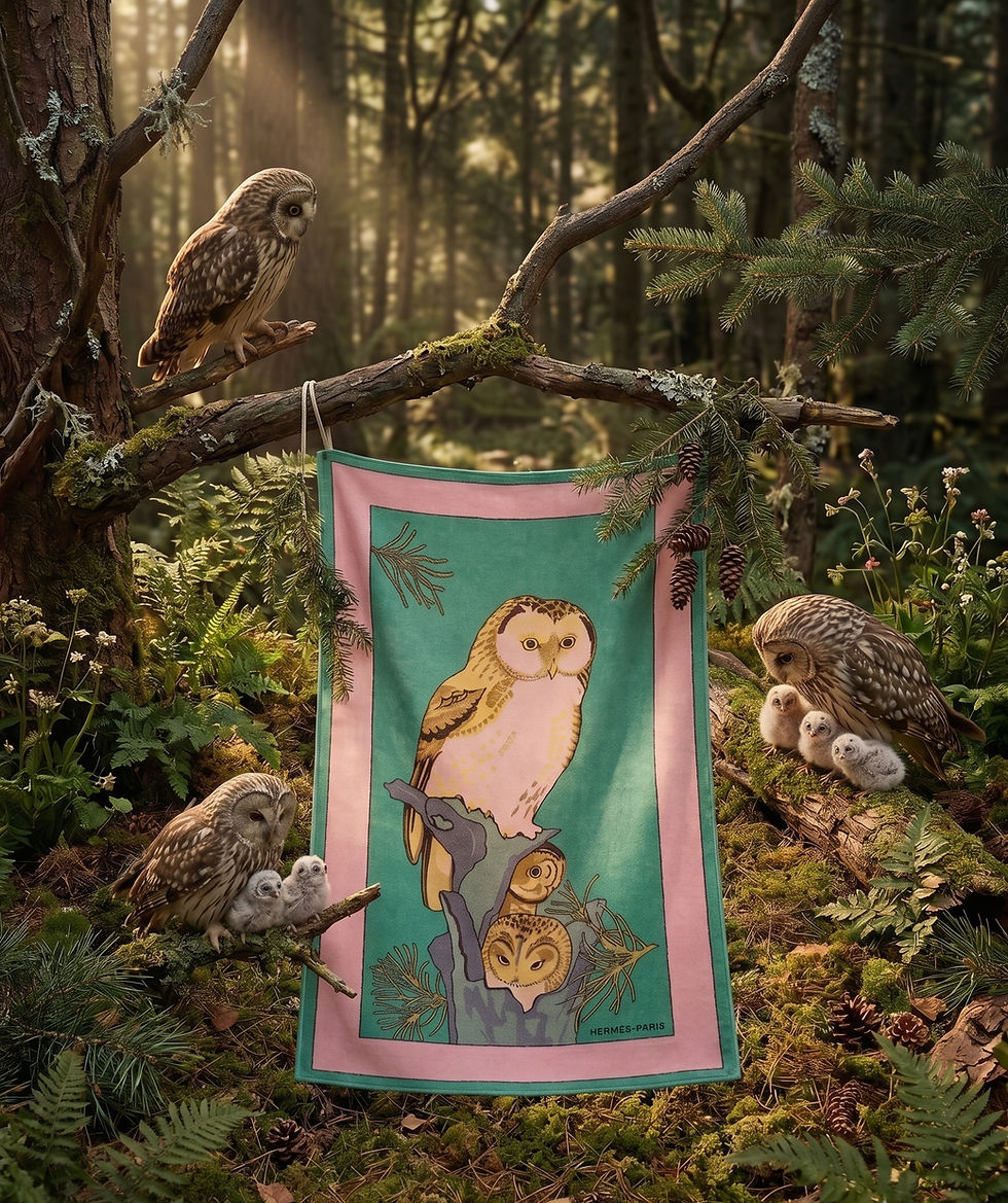 Thumbnail: Hermes Terry Beach Towel Owl