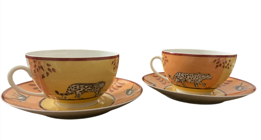 Hermes Africa Breakfast Cups & Saucers