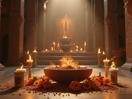 Altar de alta jerarquía con velas negras y doradas dispuesto para la ejecución del Protocolo de Sometimiento Absoluto en brujería para dominar — Logia Nigromante.