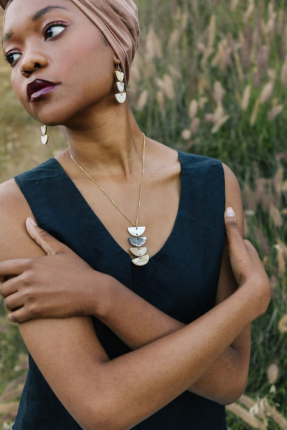 Thumbnail: Light Horn Pendant Necklace Live View