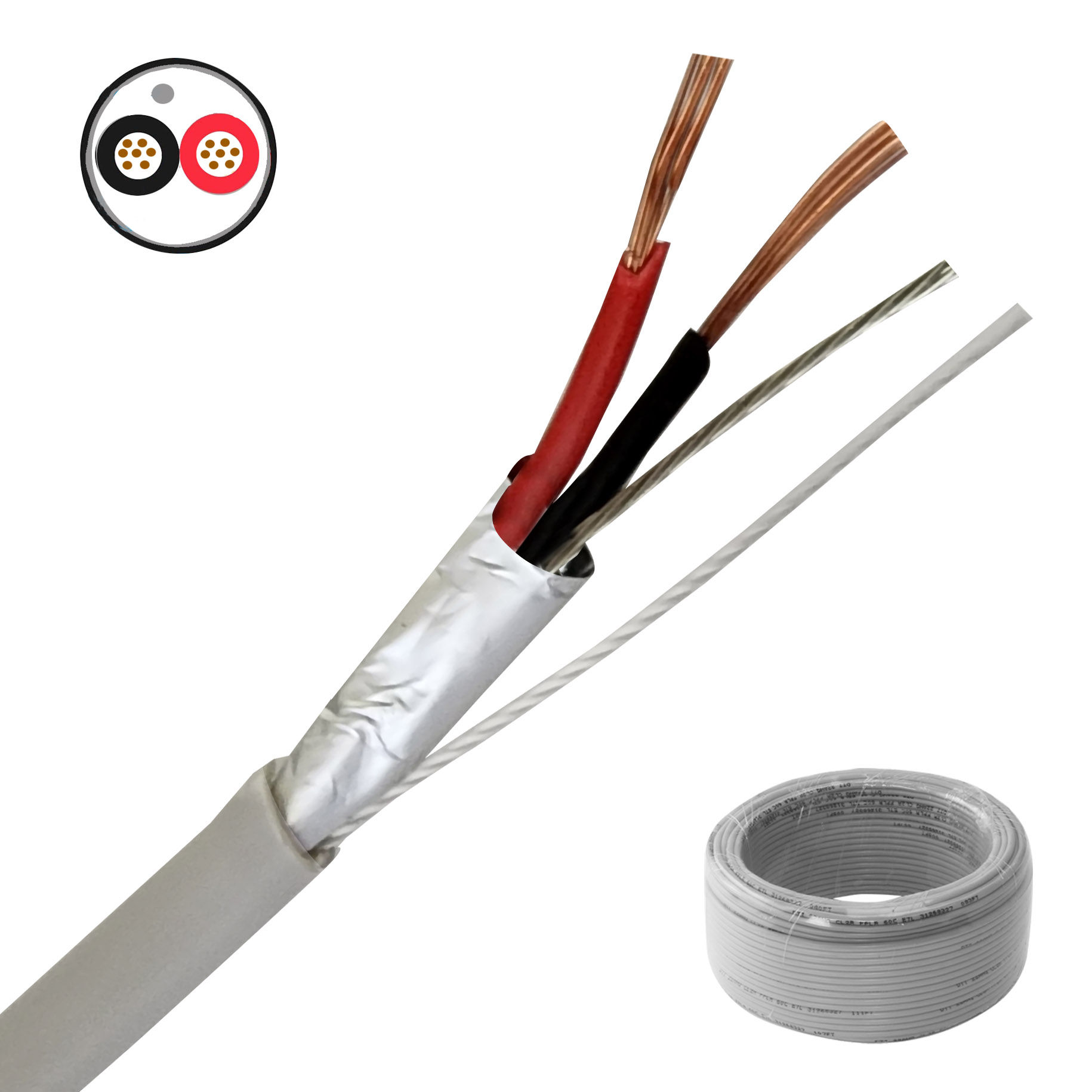 24 AWG 2 Conductors Security Alarm Cable For Alarm Control