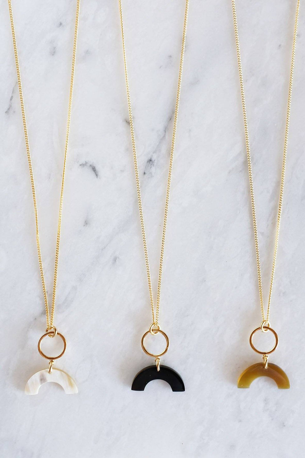Thumbnail: Buffalo Horn 16k Gold Plated Pendant Necklace