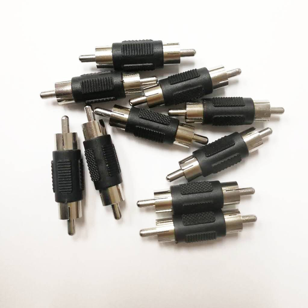 RCA Male to Male Connectors Coupler For CCTV Security System
