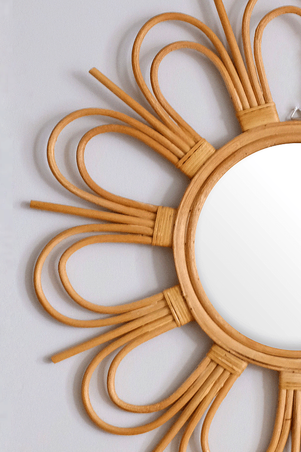 Thumbnail: Bong Sunburst Natural Rattan Mirror