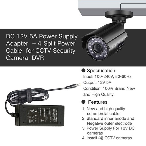 Splitter Cavo Telecamera Sorveglianza Ablegrid Sdoppiatore Alimentazione Per Telecamere Di Sorveglianza - Compatibile Con Q-See, NightOwl, Lorex, Swan Iegeek Telecamera - Foto 8