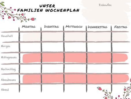 Unser Familien Wochenplan