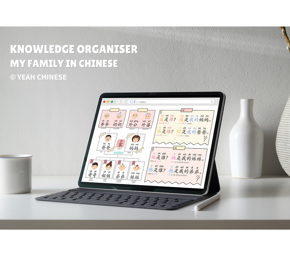 knowlege organiser, my family in Chinese