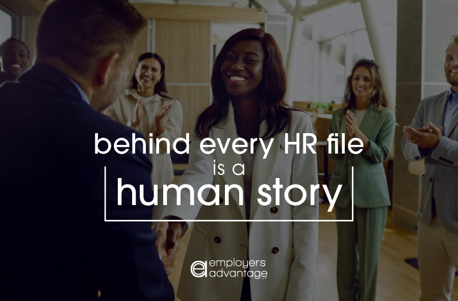 HR professional & employee during workplace kudos