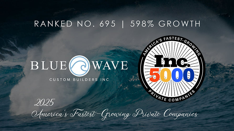 Bluewave Custom Builders Named to 2025 Inc. 5000 List of Fastest-Growing Companies