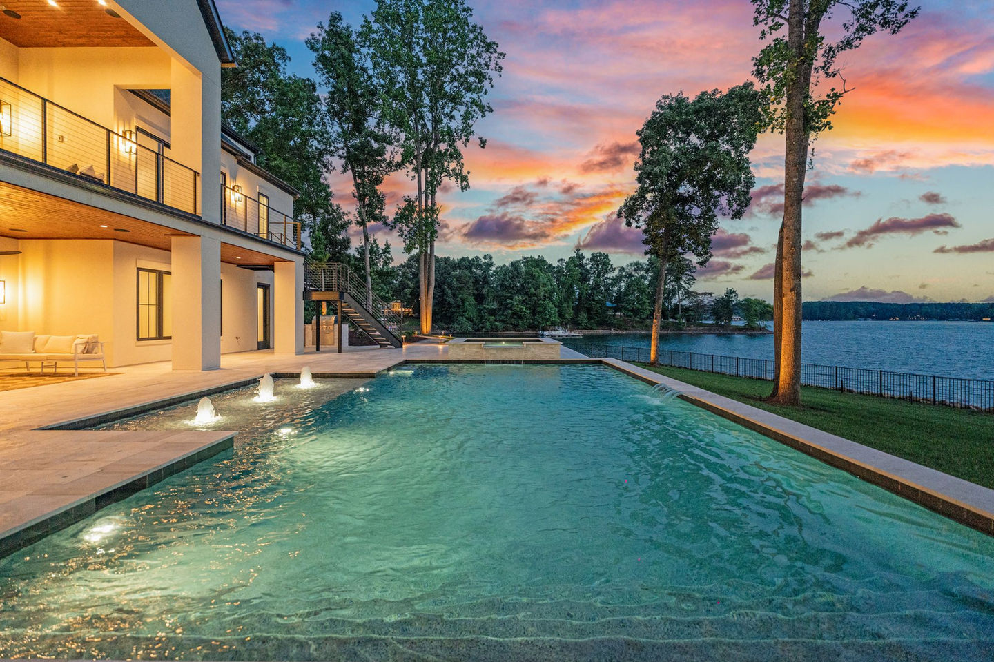 127 tinker place Troutman, NC custom home builder CTR Custom Homes outdoor living on the lake pool