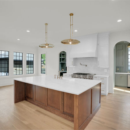 KEEN Building Co Completed Custom Home 613 Marsh Rd. Designed by Keen Interior Design, complete with pool and detached 2 car garage with full condo above it.