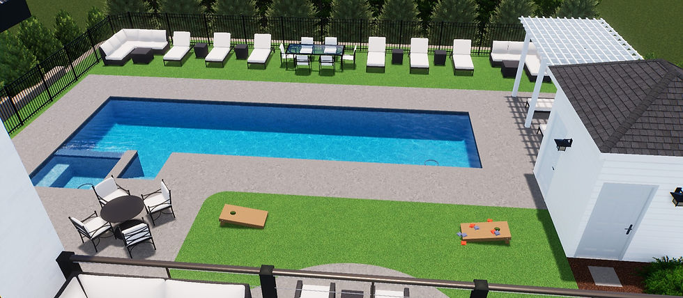 Custom renovation Myers Park Charlotte - pool rendering by VYNE Custom builders