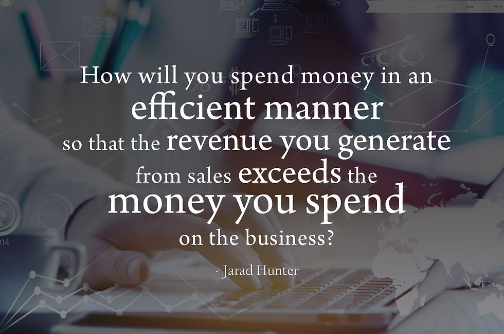 How will you spend money in an efficient manner so that the revenue you generate from sales exceeds the money you spend on the business? In other words, how do you profit from this activity?